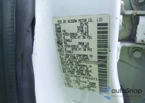 2002 Nissan Frontier Se-V6 z USA, uszkodzony, nr VIN 1N6ED29X82C376921